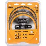 DeWalt DT1962-QZ rundsavsklingesæt 216 mm - 3-pak med 2 x 24T og 1 x 40T