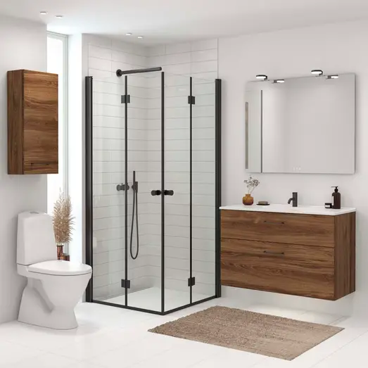 Scanbad Match foldbar brusedør 69x200 cm mat sort