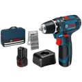 Bosch GSR 12V-15 bore/-skruemaskinesæt 2x2Ah batteri/lader/taske/borsæt