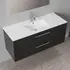 Badskab Milano med vask og 2 skuffer sort 120x45x60 cm