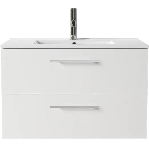 Badskab Milano 2 skuffer m/vask hvid, 80 cm