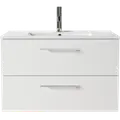Badskab Milano 2 skuffer m/vask hvid, 80 cm