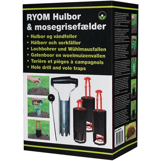 Mosegrisefælde 3 stk. inkl. hulbor