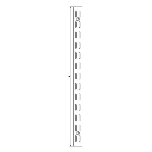 PN vægskinne t/hyldeknægt 1600 mm hvid