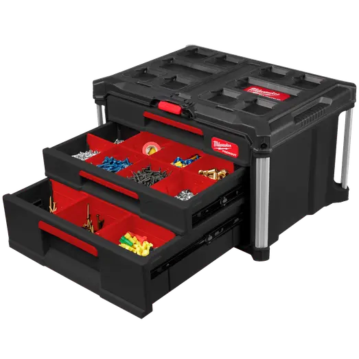 Milwaukee packout kuffert med 2+1 skuffe