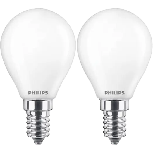 Philips Krone LED pære E14 40W 2 pack
