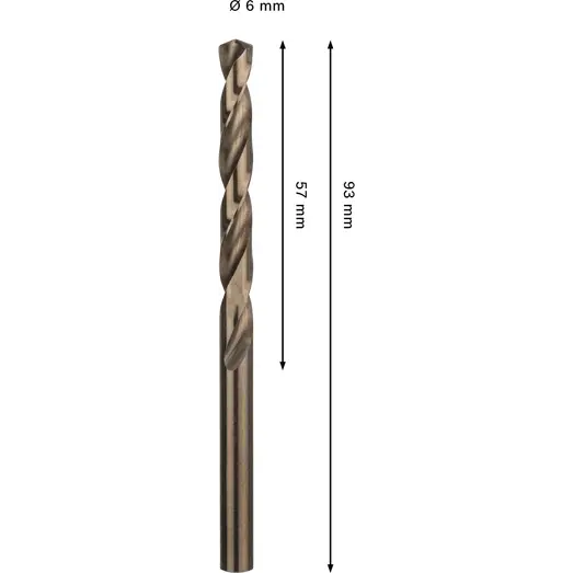 Bosch PRO Stainless Steel HSS-Co-spiralbor, 6x57x93 mm