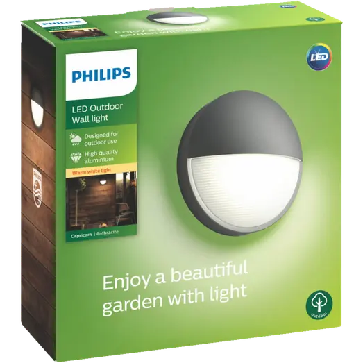 Philips Capricorn udendørs væglampe antracit