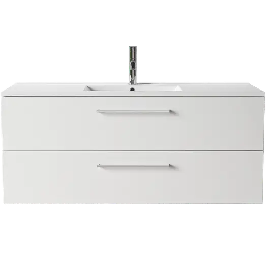 Badskab Milano 355CB  120 cm m/2 skuffer og vask 47x52x122 cmhvid