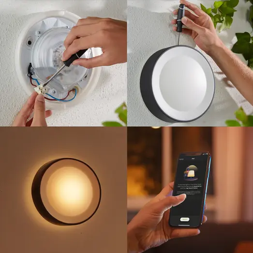 Philips Hue Daylo udendørs væglampe 15W sort