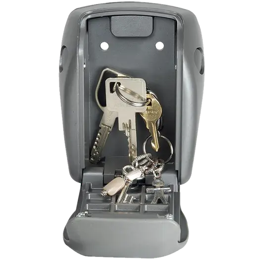 Nøgleboks m/cover og stilbar kode grå