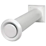 Duka murventil hvid komplet Ø100 mm m/hvid rist