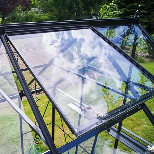 Halls ICON 8 8,1 m² sort m/3 mm hærdet glas og fundament
