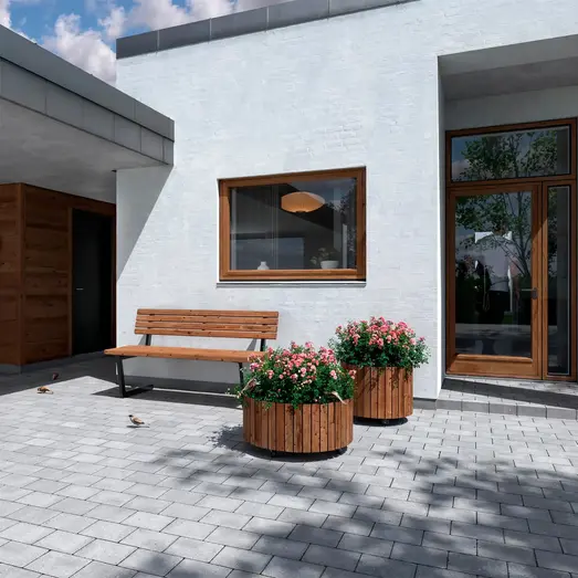 PLUS Relax bænk m/hængebord 150 cm ThermoWood®