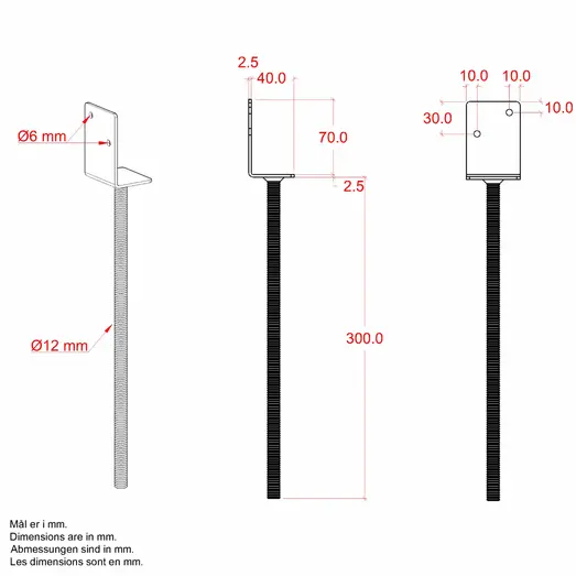 PLUS Fod til trappevanger 2 stk