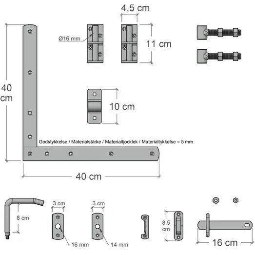 Plus Tokyo Enkeltlåge inkl. beslag  100x90 cm