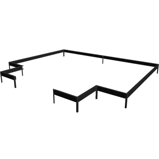 Halls ICON Gardenhouse 8 13 m² sort m/3 mm hærdet glas og fundament
