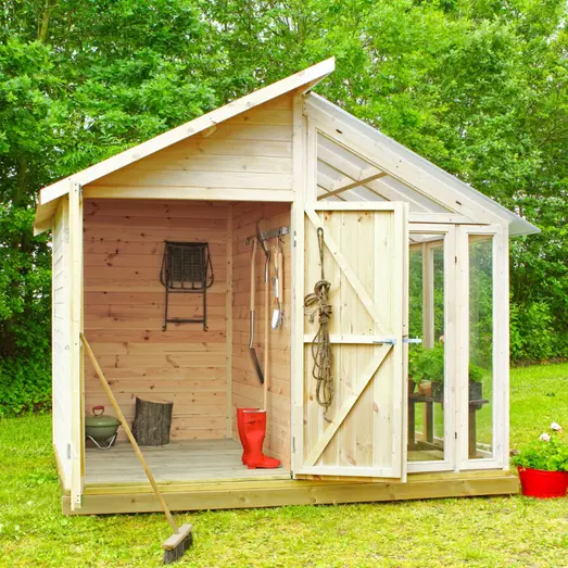 Plus redskabsrum/drivhus ubehandlet 6,6 m²