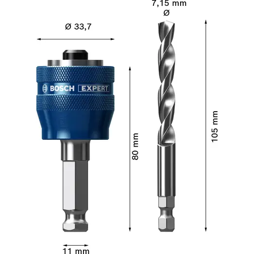 Bosch EXPERT Power Change Plus med centerbor, Ø7,15x60x105 mm, 2 stk