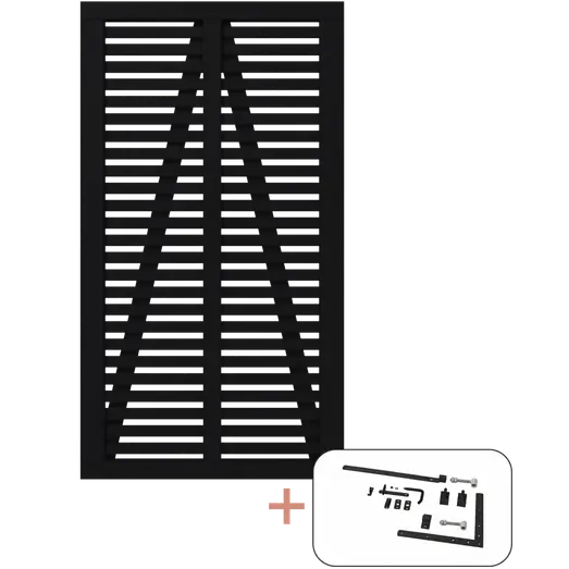 PLUS Harmoni enkeltlåge 100×180 cm sort inkl. sort beslag