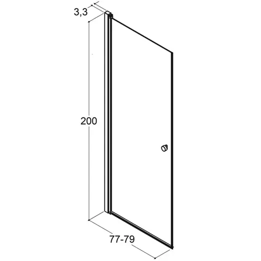 scanbad svingdør 79x200cm sort/røgfarvet glas
