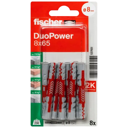 Fischer DuoPower universaldybel 8x65 mm 8 stk