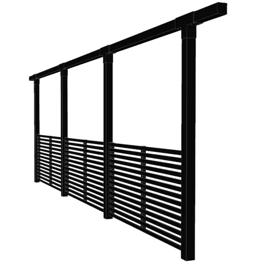 Plus Pergola enkelt 3 moduler m/Tokyo hegn sort