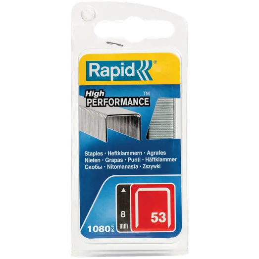 Rapid Nr. 53 fintrådshæfteklammer 8 mm 1080 stk.