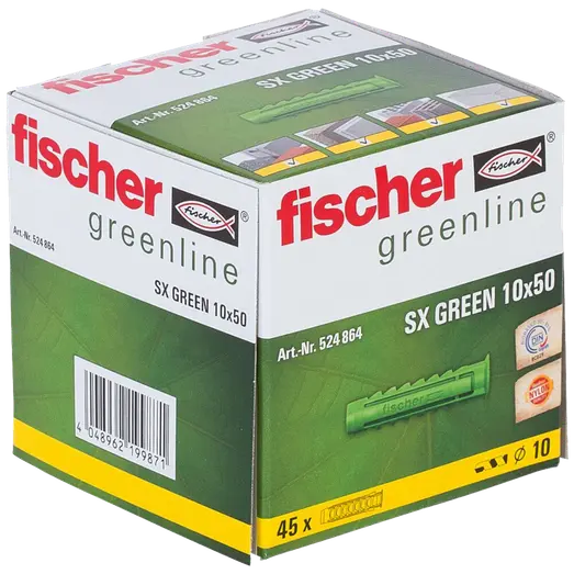 Fischer SX Green dyvel m/krave 10x50 mm