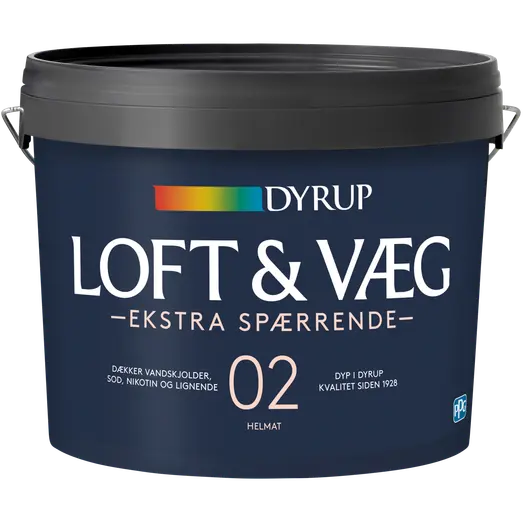 Dyrup loft- og vægmaling ekstra spærrende 2 hvid 4,5 L