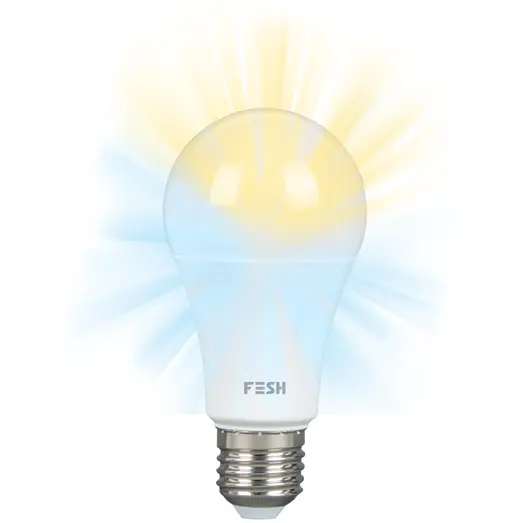 FESH LED pære kold/varm E27 9W Ø60 mm hvid