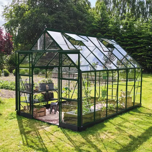 HALLS ICON 8 drivhus 9.7 m² inkl. stålfundament