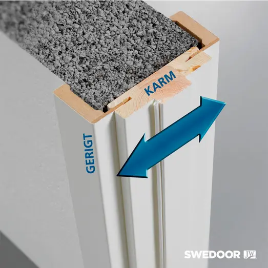 Swedoor Flex gerigtsæt 65 mm glat hvid 686x2089 mm
