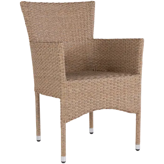 Toscana stabelbar kurvestol stål/PE rattan natur