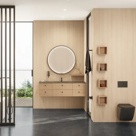 Scanbad Button knopgreb Ø42mm i sort plastik