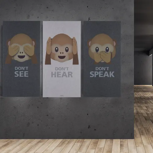 Art-Acoustic akustikbillede Abe Don´t Speak 9x600x1200 mm mørk grå