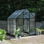 Halls ICON 6 3,7 m² sort m/4 mm polycarbonat og fundament