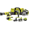 Ryobi R18CK4-252S håndværkersæt 4 dele 1x2,0 + 1x5,0 Ah batterier 18V ONE+