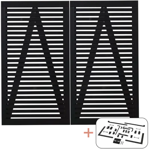 PLUS Tokyo dobbeltlåge 200×180 cm sort inkl. sort beslag