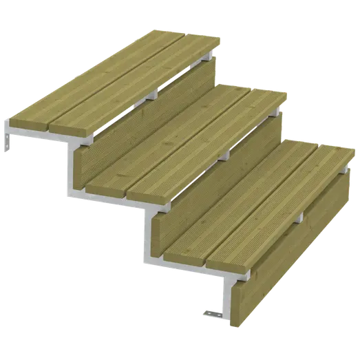 Plus Terrassetrappe 3 trin 54x79 cm 34,2° 120 cm