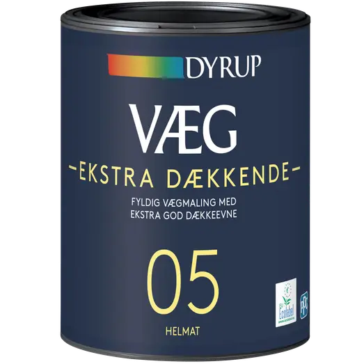 Dyrup Væg 05 vægmaling ekstra dækkende hvid 0,75 L