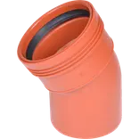 Wavin Wafix kloakrør PP rød bøjning 30° x 160 mm