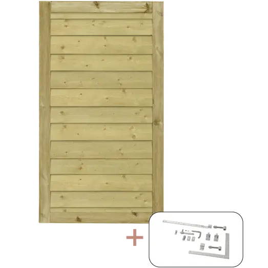 Plus Klink enkeltlåge inkl. beslag 100 cm trykimprægneret