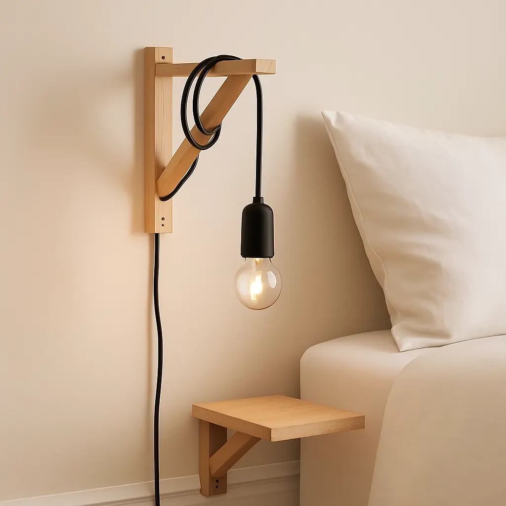 rustik lampe med hyldeknægt