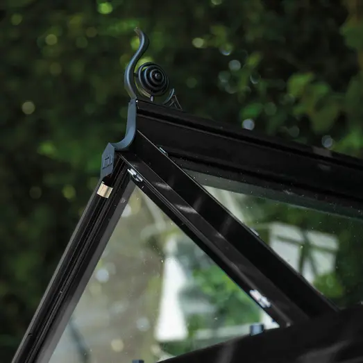 Halls ICON 6 drivhus 4,9 m² (6'x8') sort m/3 mm hærdet glas