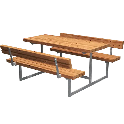 PLUS Basic Junior bord/bænkesæt m/2 ryglæn 118 cm ThermoWood®