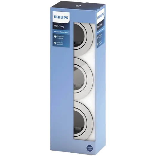 Philips Donegal indbygningsspot 3 stk krom
