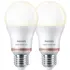 Philips Smart WiZ white LED pærer E27 8,5W standard mat 2 stk