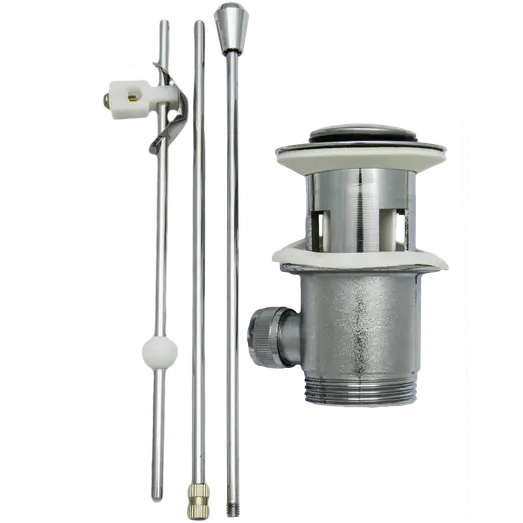 Bundventil m/overløb 1 1/4" løft op prop krom