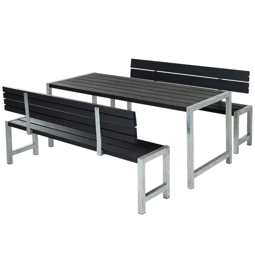 Plus plankesæt med 2 ryglæn 186 cm